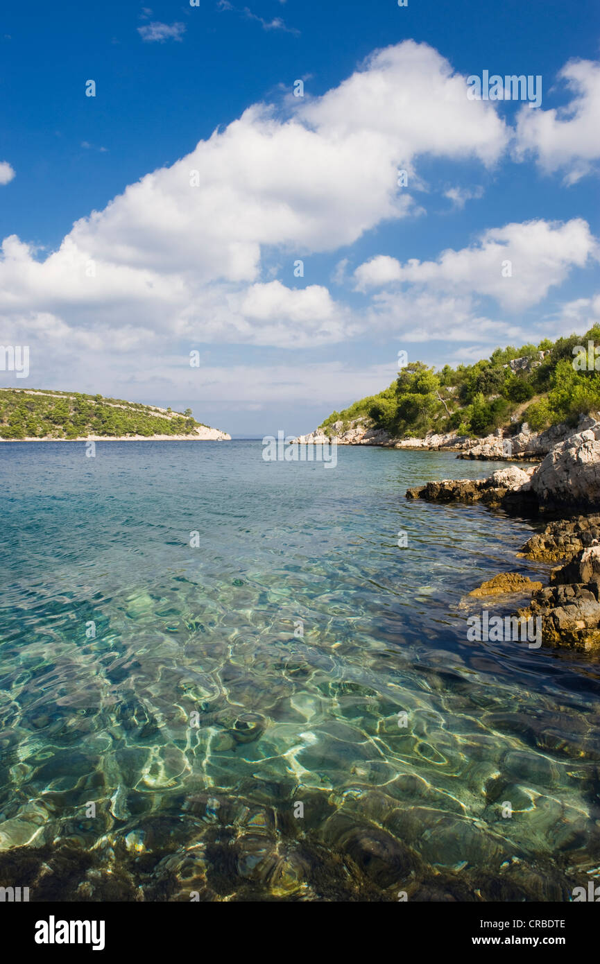 Costa, Vira, Hvar, isola della Dalmazia, Croazia, Europa Foto Stock