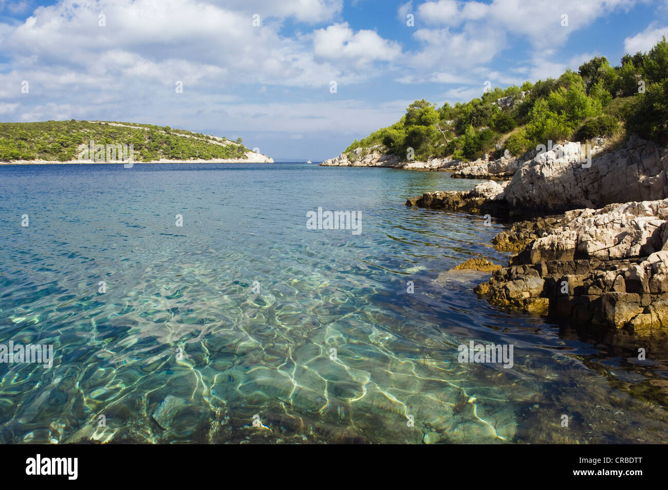 Costa, Vira, Hvar, isola della Dalmazia, Croazia, Europa Foto Stock