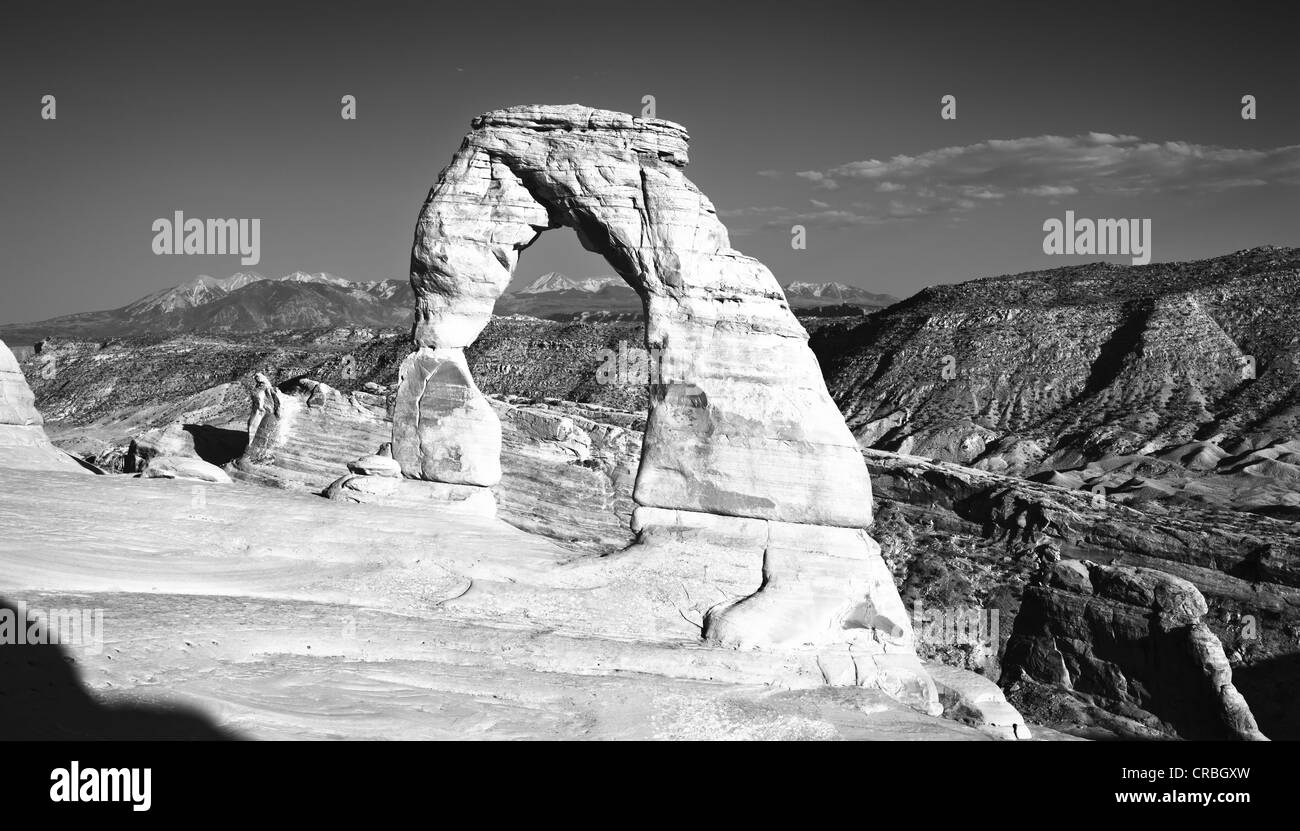 Delicate Arch, Arco Naturale, Parco Nazionale di Arches, Utah, Stati Uniti d'America Foto Stock