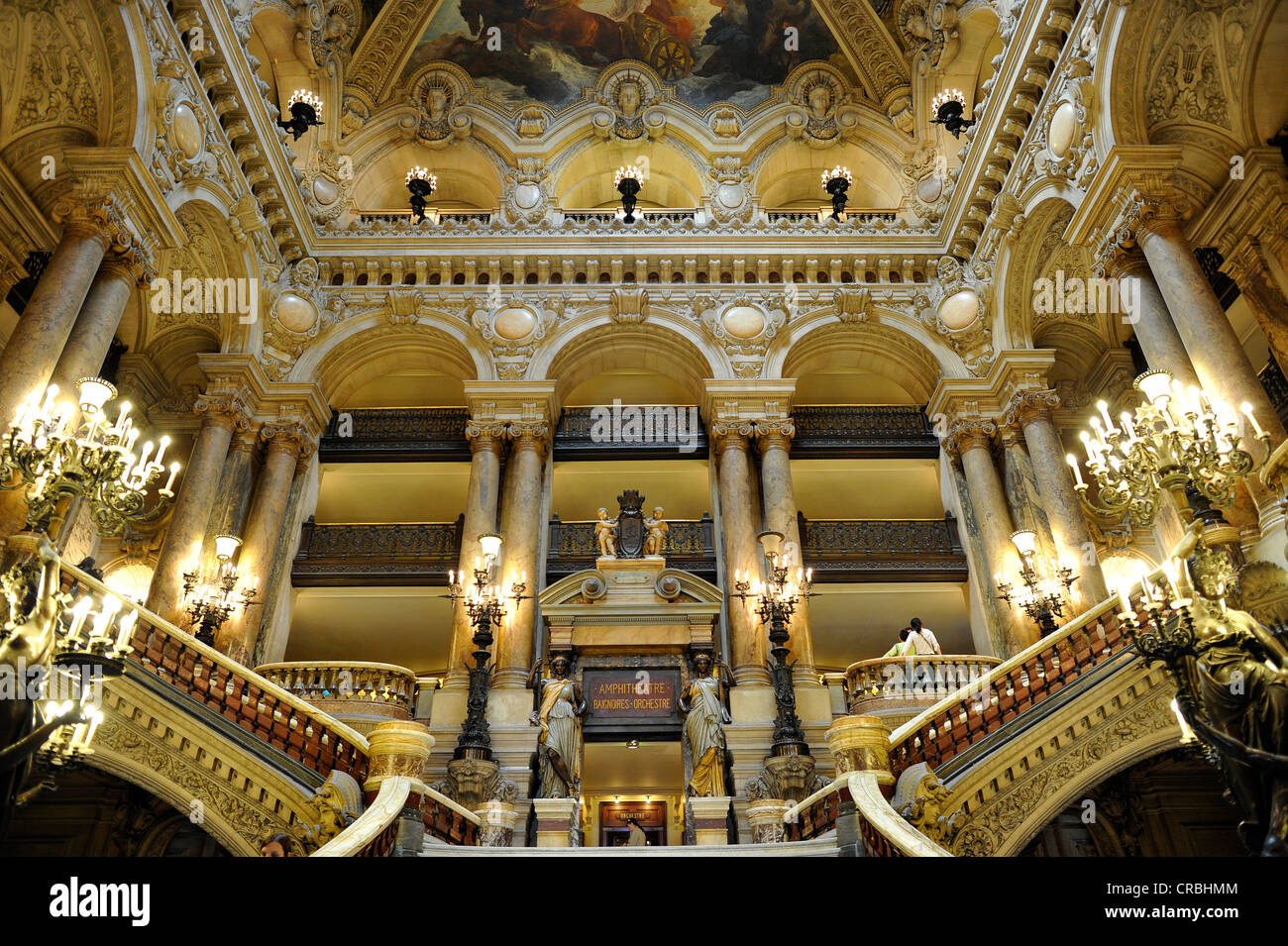 Interno, foyer, Opéra Garnier Opera, Paris, Francia, Europa Foto Stock