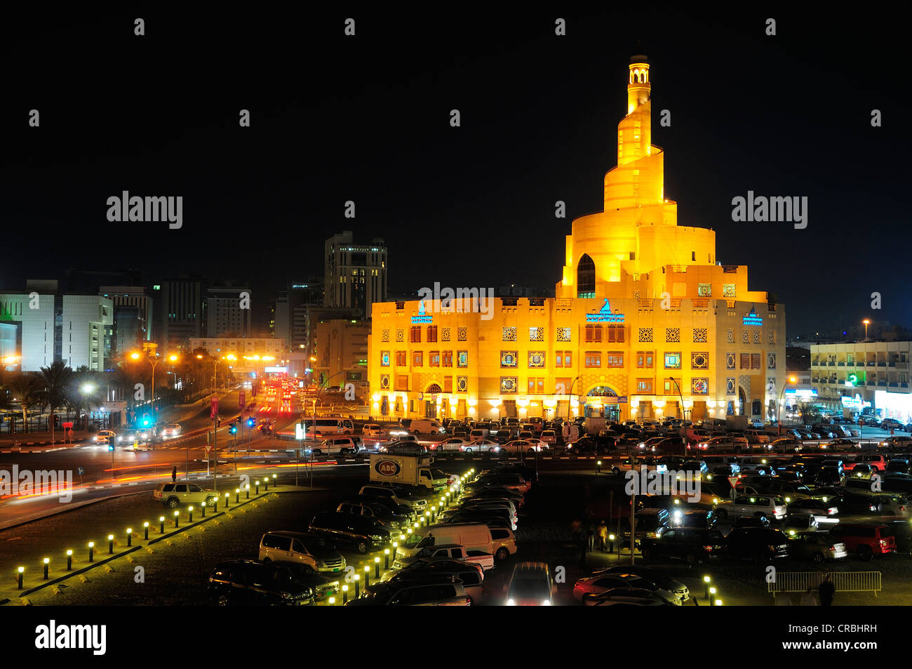 Torre del Qatar centro culturale islamico FANAR, Doha, Qatar, Medio Oriente Foto Stock