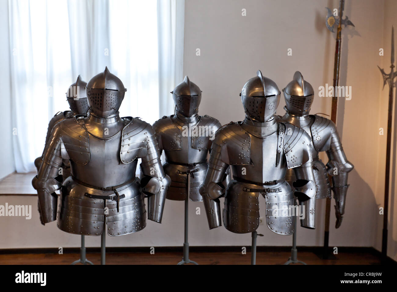 Cavalieri 'armature, armi e il museo d'arte nella Veste Coburg castello Coburg, Alta Franconia, Franconia, Bavaria Foto Stock