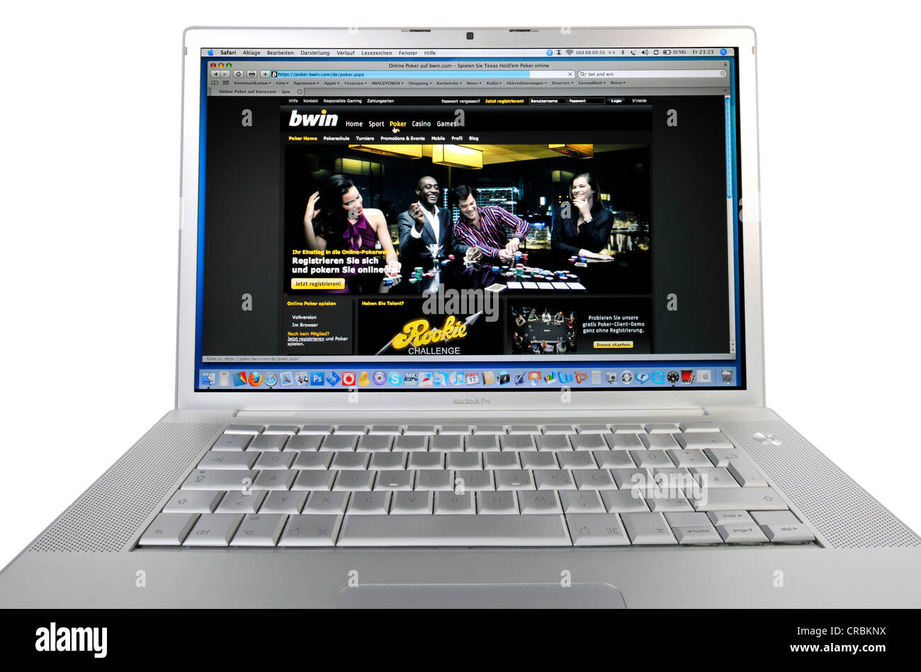Poker online, BWin, punta e vinci, sito di scommesse sportive, online scommesse scommesse, portale visualizzata su un Apple MacBook Pro Foto Stock