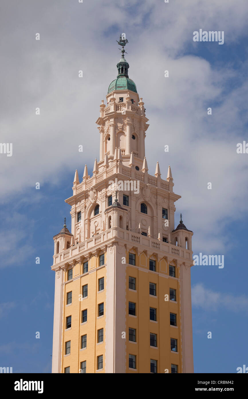 Freedom Tower, storico punto di riferimento, Biscayne Boulevard, downtown Miami, Florida, Stati Uniti d'America Foto Stock