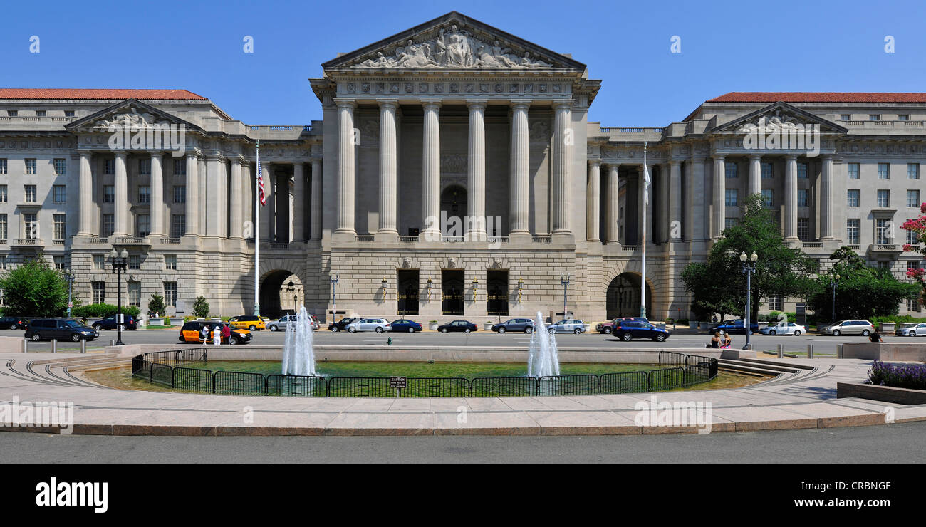 Il neo-classica facciata dell'Agenzia per la protezione ambientale, National Mall di Washington DC, Distretto di Columbia Foto Stock