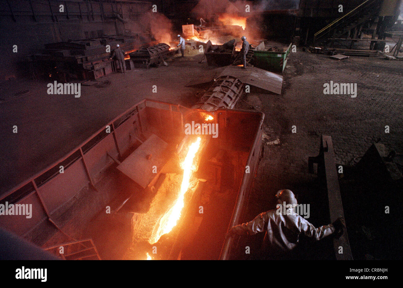 Toccando l'altoforno, steel works Bremen GmbH Foto Stock