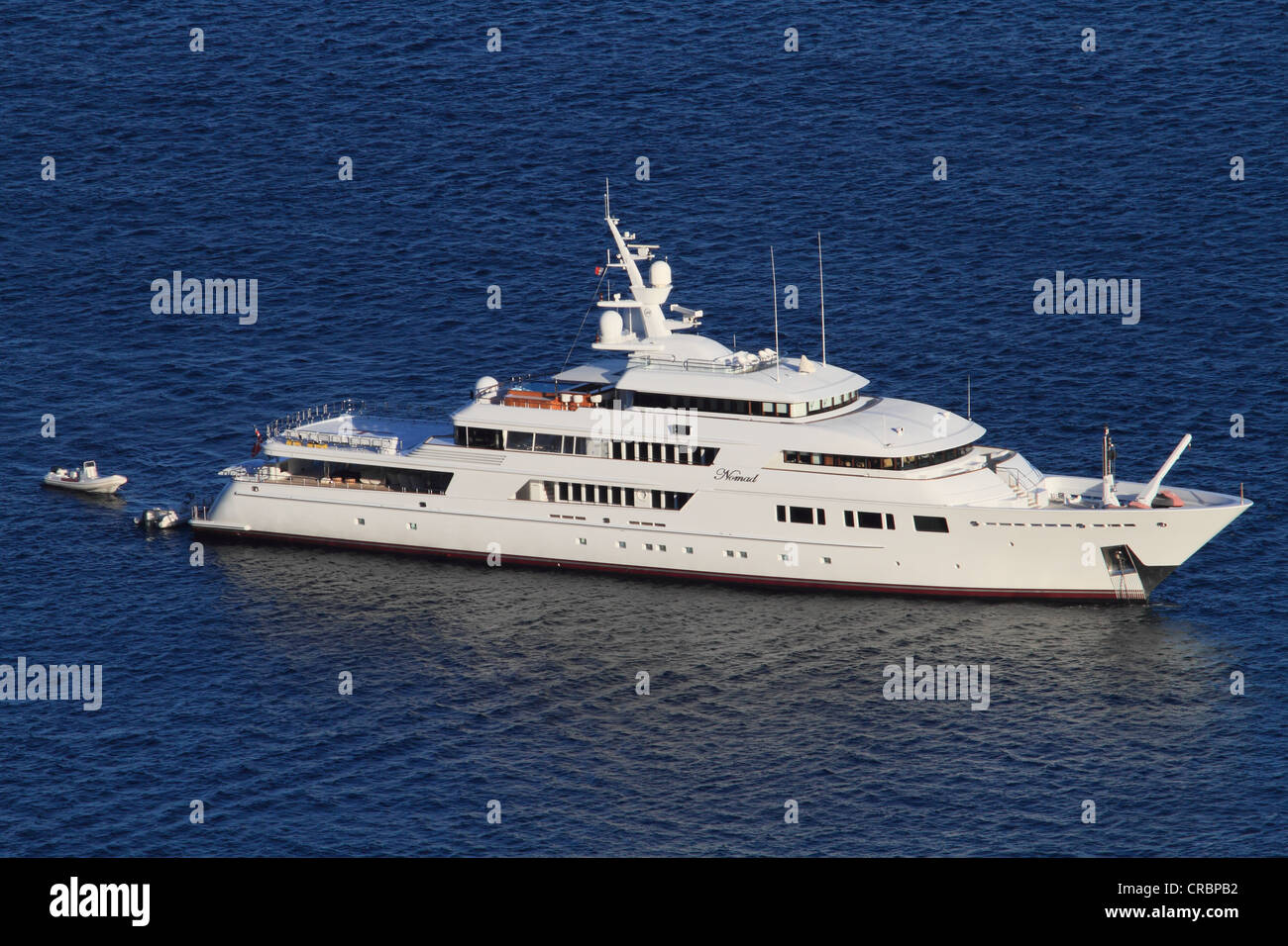 Motor Yacht, nomade, costruire da Oceanfast, lunghezza complessiva 69.49 m, costruito nel 2003, sulla Côte d'Azur, in Francia, Mediterraneo, Europa Foto Stock