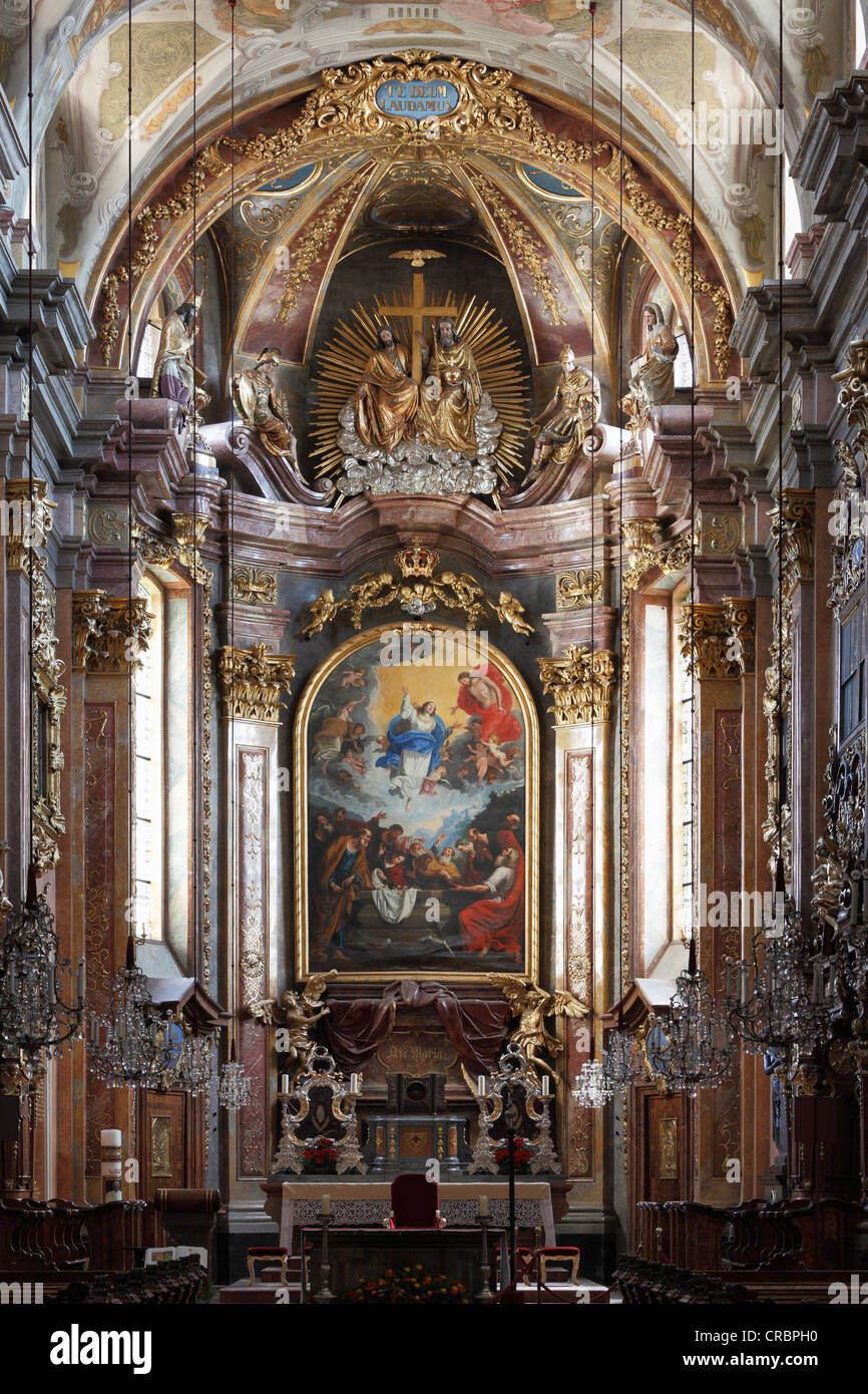 Altare maggiore, Dom Mariae assunta, Cattedrale dell Assunzione di Maria, St Poelten, Mostviertel, deve trimestre, Austria inferiore Foto Stock