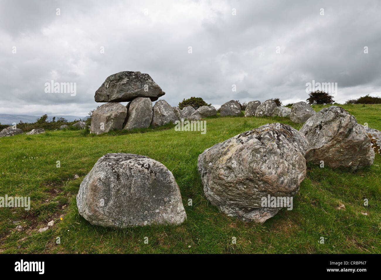 Sito megalitico, Cimitero Megalitico di Carrowmore, nella contea di Sligo, Connacht, Irlanda, Europa Foto Stock