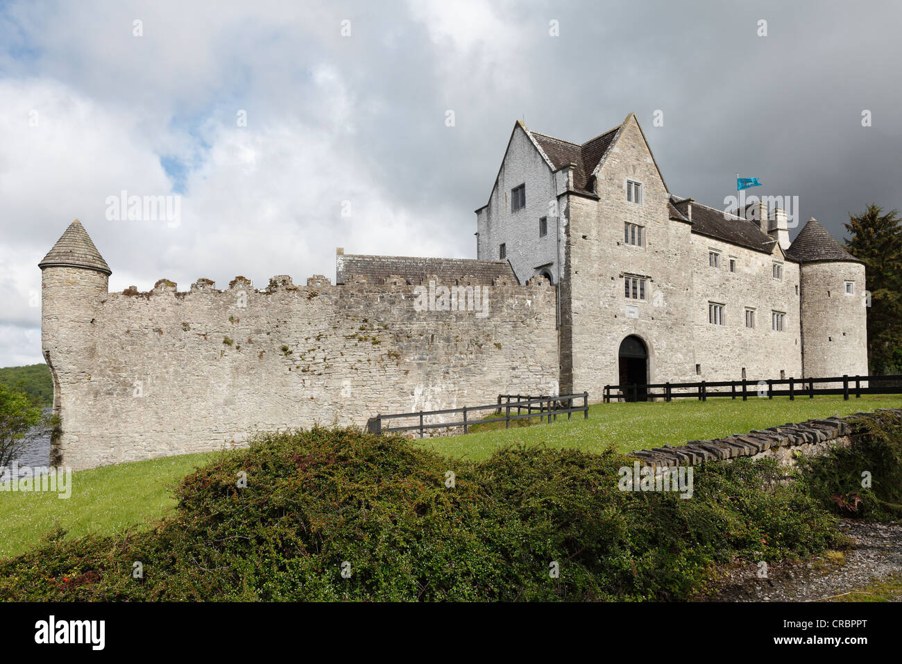 Castello di Parke sul Lough Gill, nella Contea di Leitrim, Connacht, Irlanda, Europa PublicGround Foto Stock