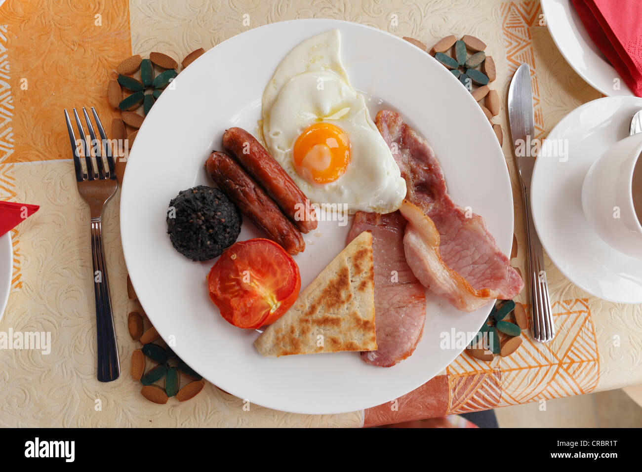 La colazione irlandese, Dunfanaghy, County Donegal, Irlanda, Europa Foto Stock