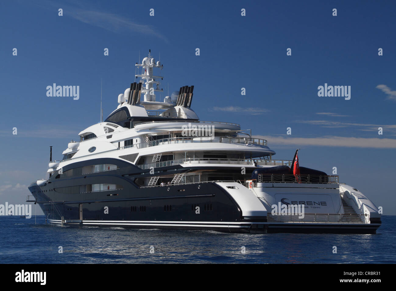 Motoryacht 'Serene', 133.9m, costruito nel 2011 da yacht builder Fincantieri Yachts e di proprietà di Yuri Scheffler, Côte d'Azur, il Principato di Monaco Foto Stock