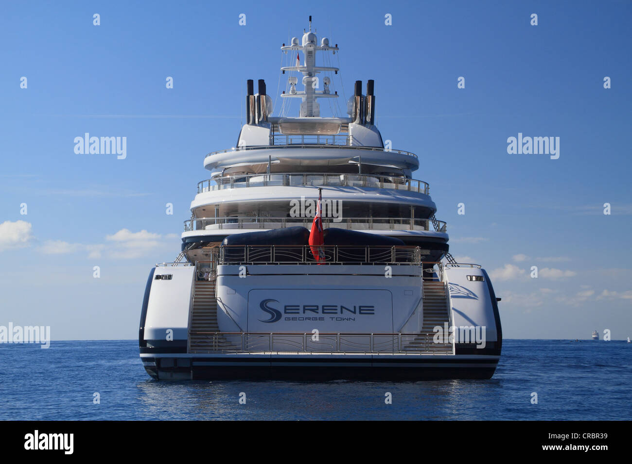 Motoryacht 'Serene', 133.9m, costruito nel 2011 da yacht builder Fincantieri Yachts e di proprietà di Yuri Scheffler, Côte d'Azur, il Principato di Monaco Foto Stock