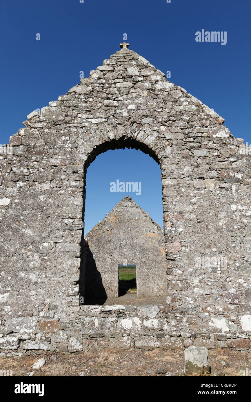 Chiesa Clonca, vicino Culduff, Penisola di Inishowen, County Donegal, Irlanda Isole britanniche, Europa Foto Stock