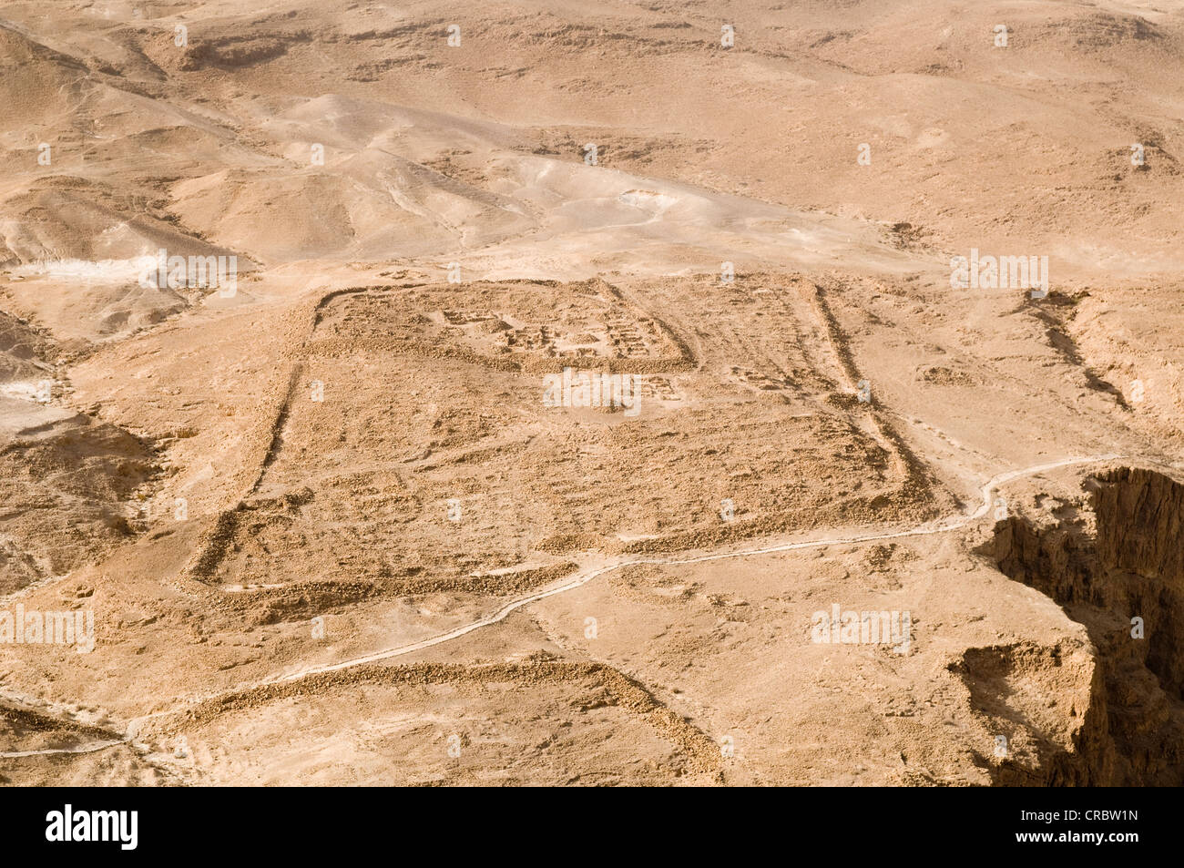 I resti del legionario camp a Masada Foto Stock