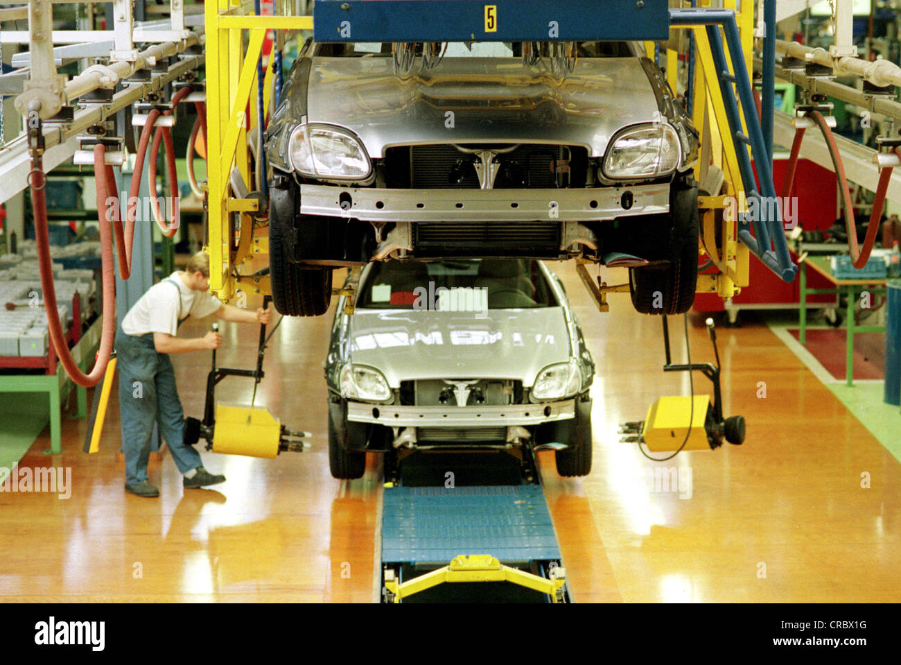 La produzione della Mercedes SLK, DaimlerChrysler AG, Brema, Germania Foto Stock