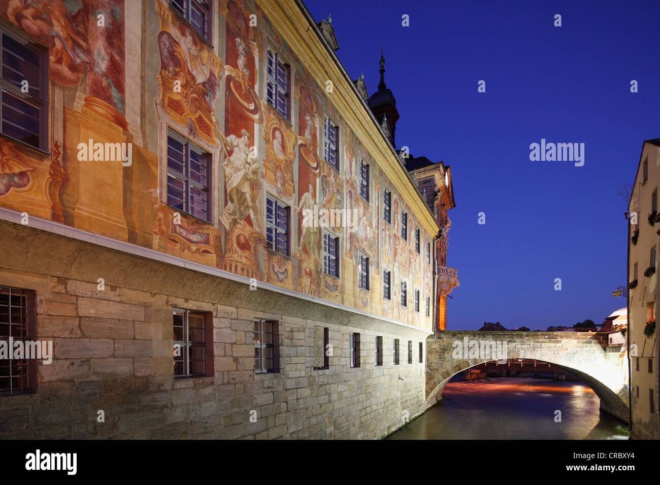 Il vecchio municipio, facciata ovest, Bamberg, Alta Franconia, Franconia, Baviera, Germania, Europa PublicGround Foto Stock