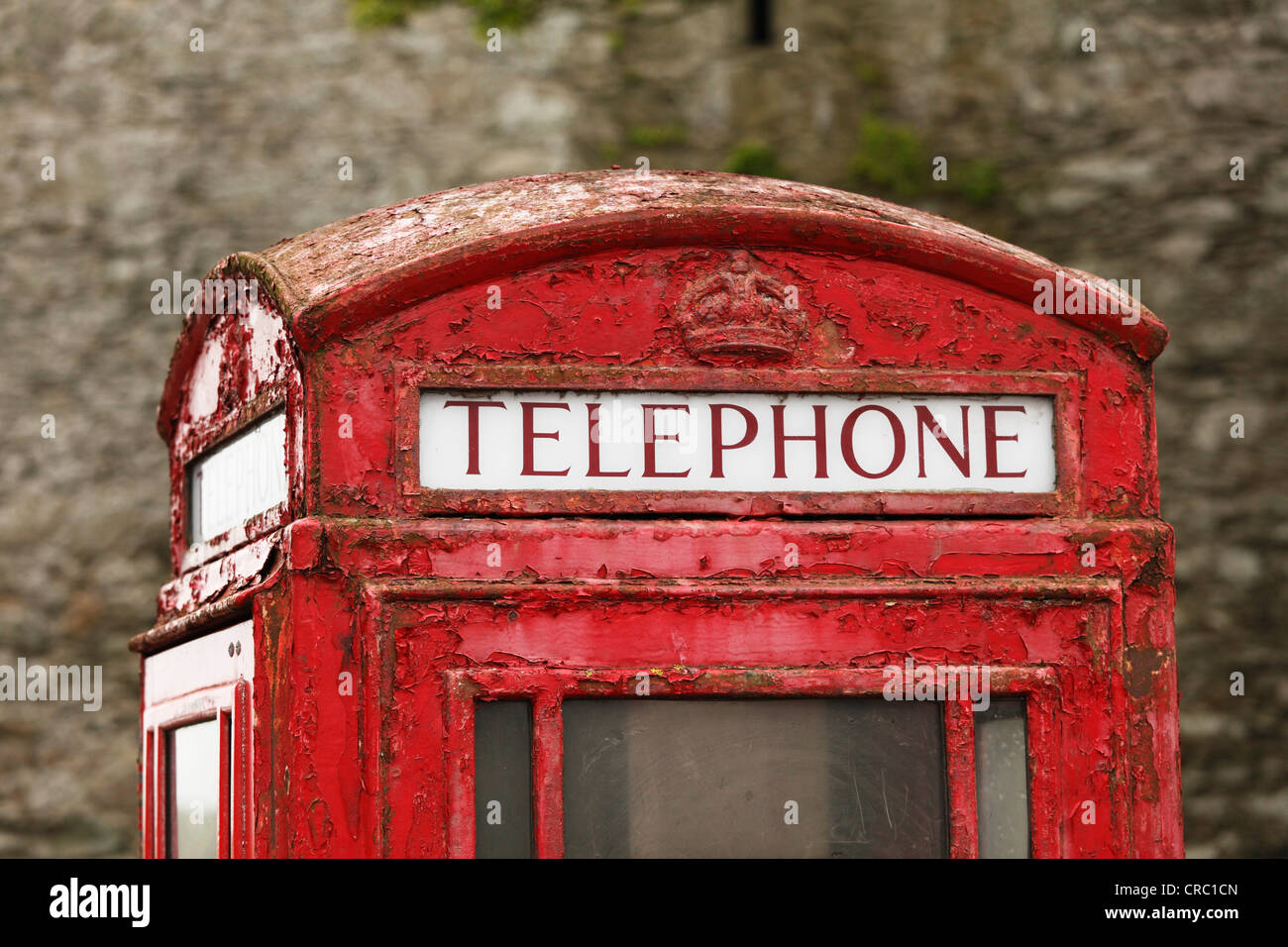 Telefono rosso booth, Ardgass, County Down, Irlanda del Nord, in Irlanda, Regno Unito, Europa, PublicGround Foto Stock
