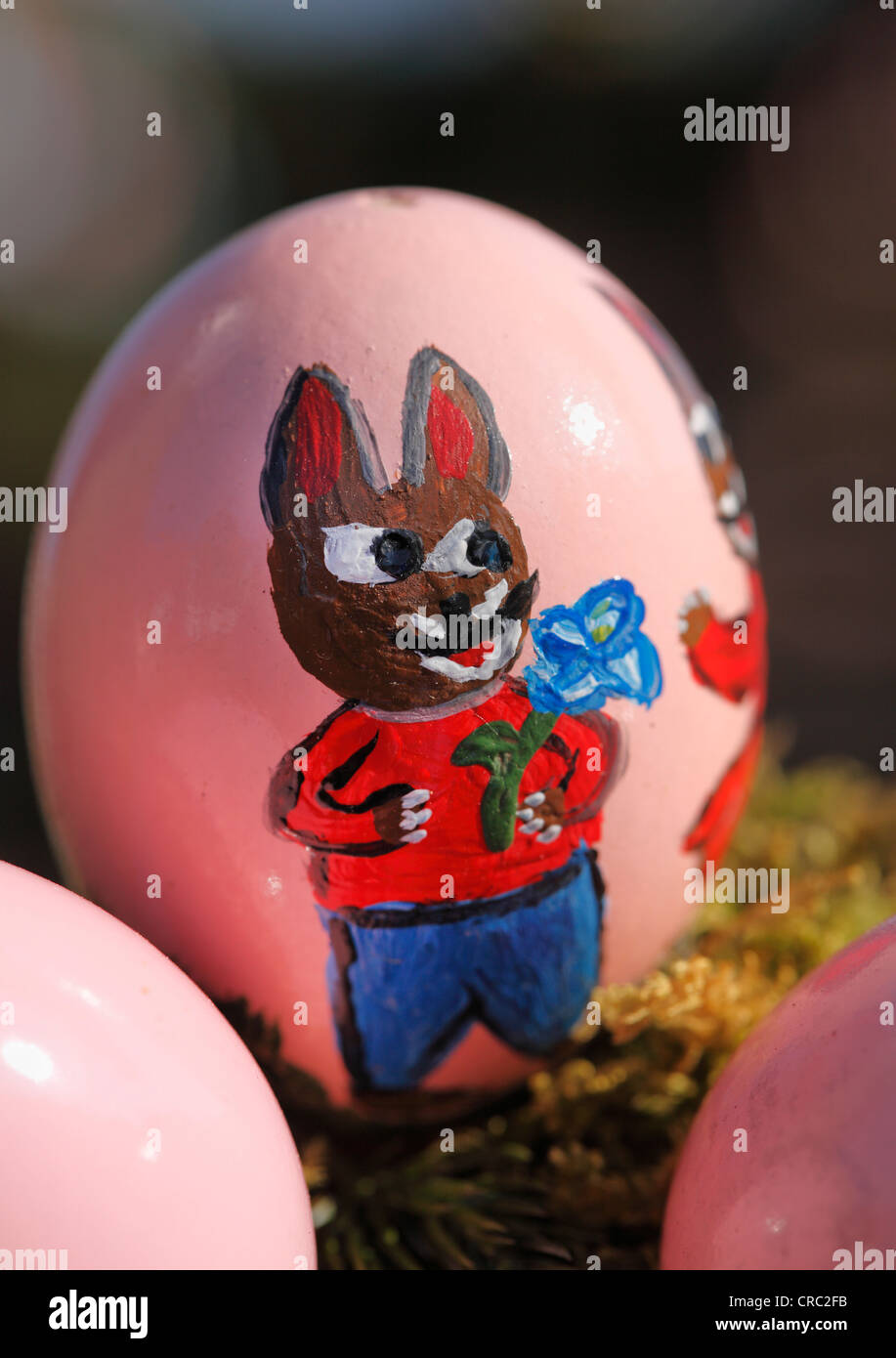 Uovo di Pasqua, Pasqua fontana, Bieberbach, Svizzera della Franconia, Alta Franconia, Franconia, Baviera, Germania, Europa Foto Stock