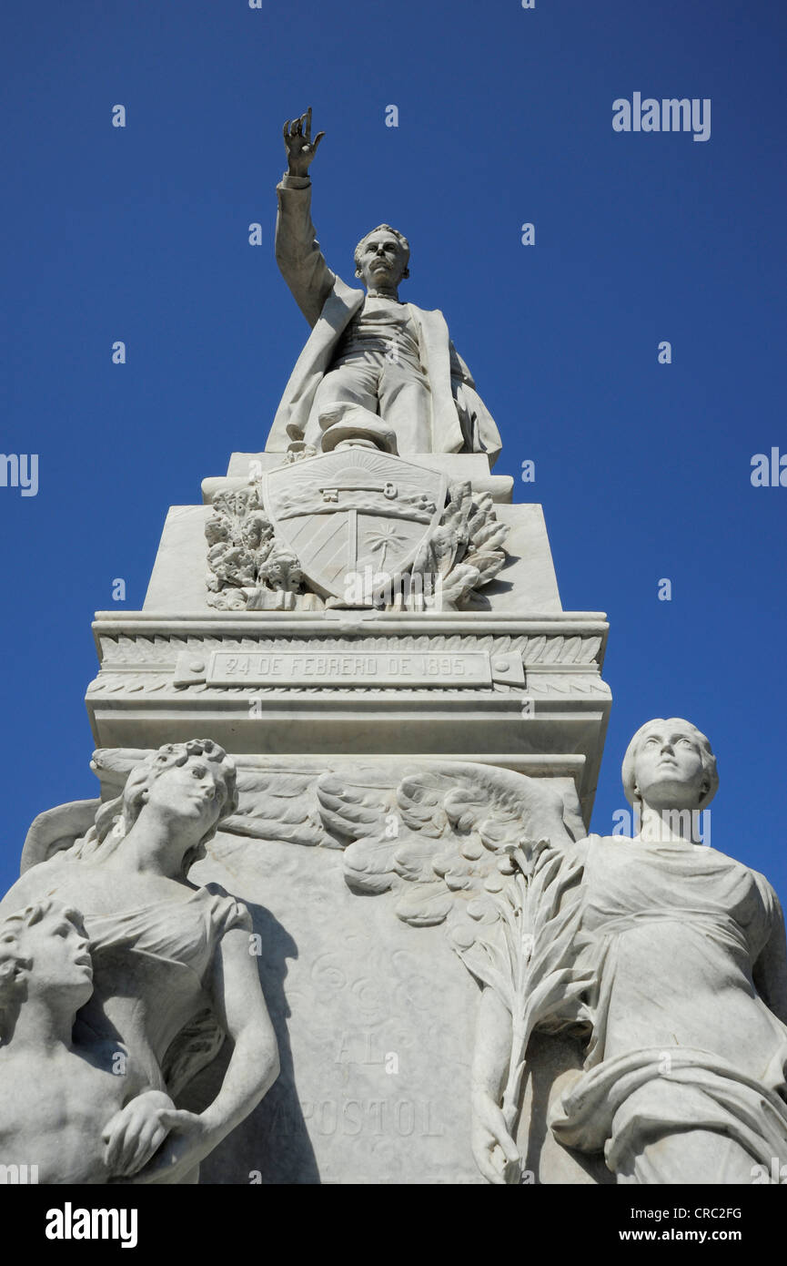 José Martí Memorial, un monumento nel parco Parque Central, Prado, Paseo de Marti, centro città dell Avana Habana Nueva Vedado Foto Stock