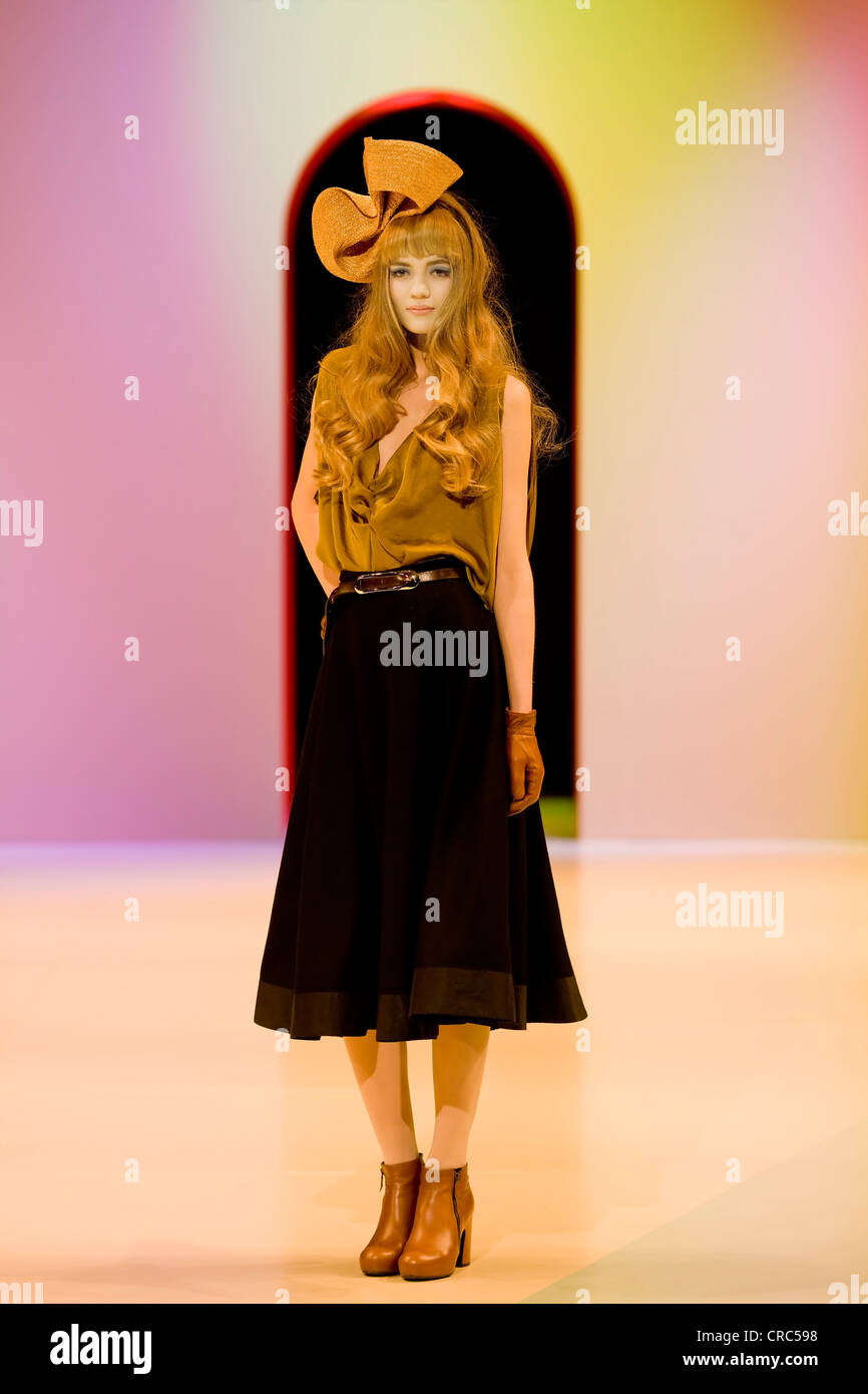 Modello femminile a Copenhagen International Fashion Fair, Copenaghen, Danimarca, Europa Foto Stock