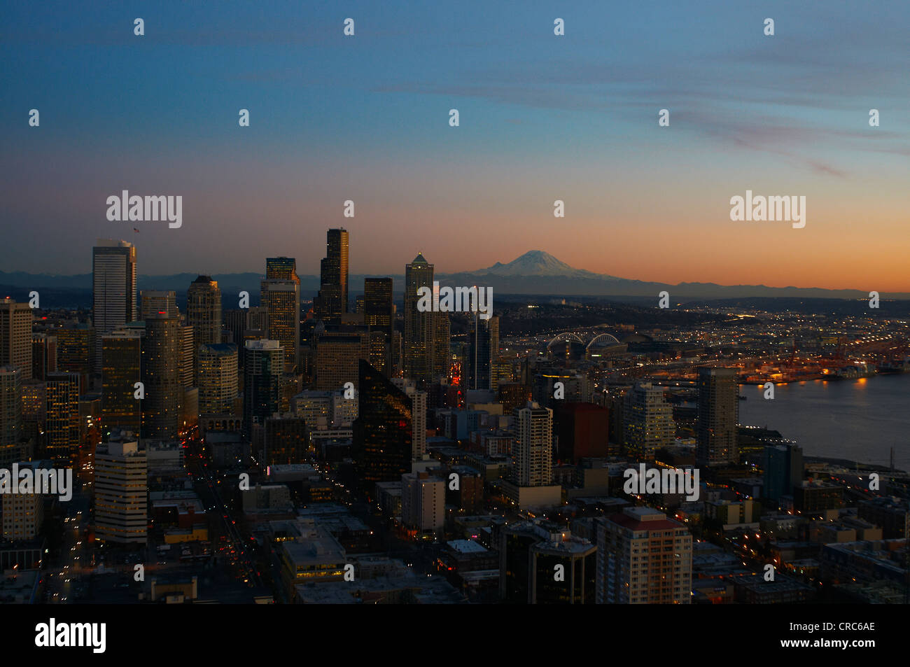 Vista aerea di Seattle skyline della città Foto Stock