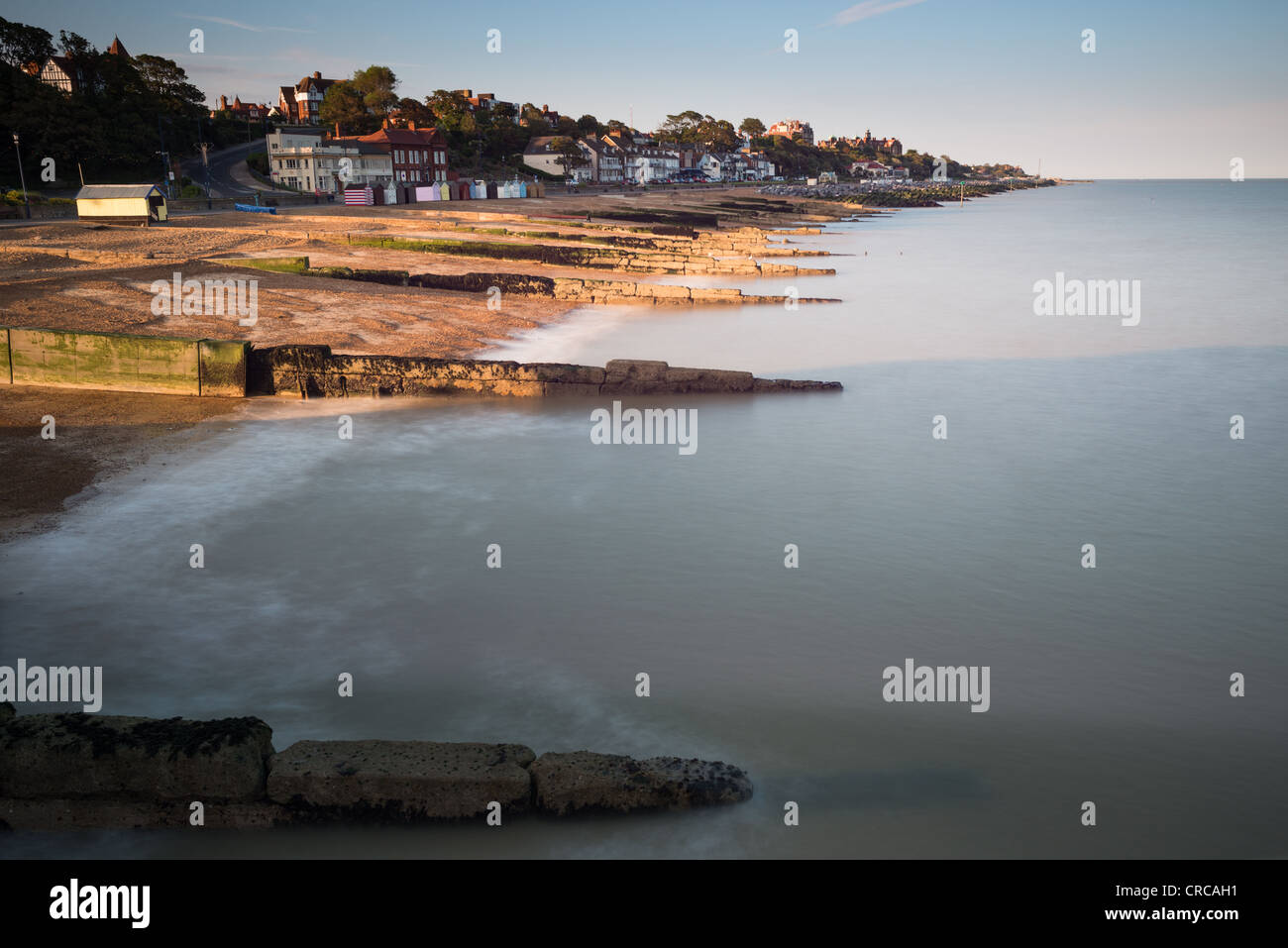 Felixstowe lungomare nella luce della sera. Suffolk, Inghilterra. Foto Stock