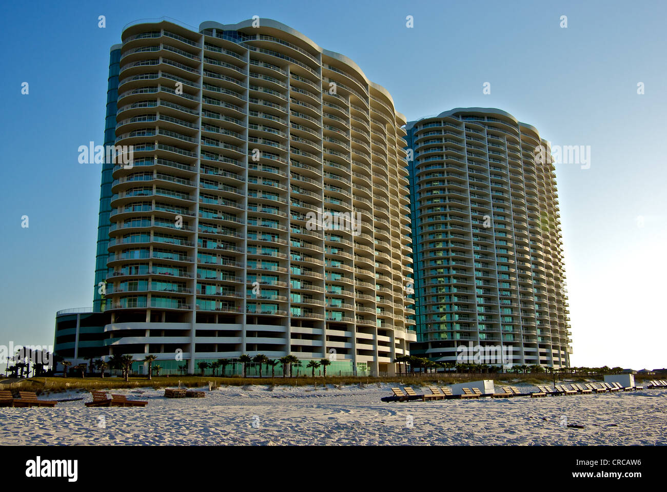 Sviluppo costiero alto resort condominium development Orange Beach Gulf Shores Alabama Foto Stock