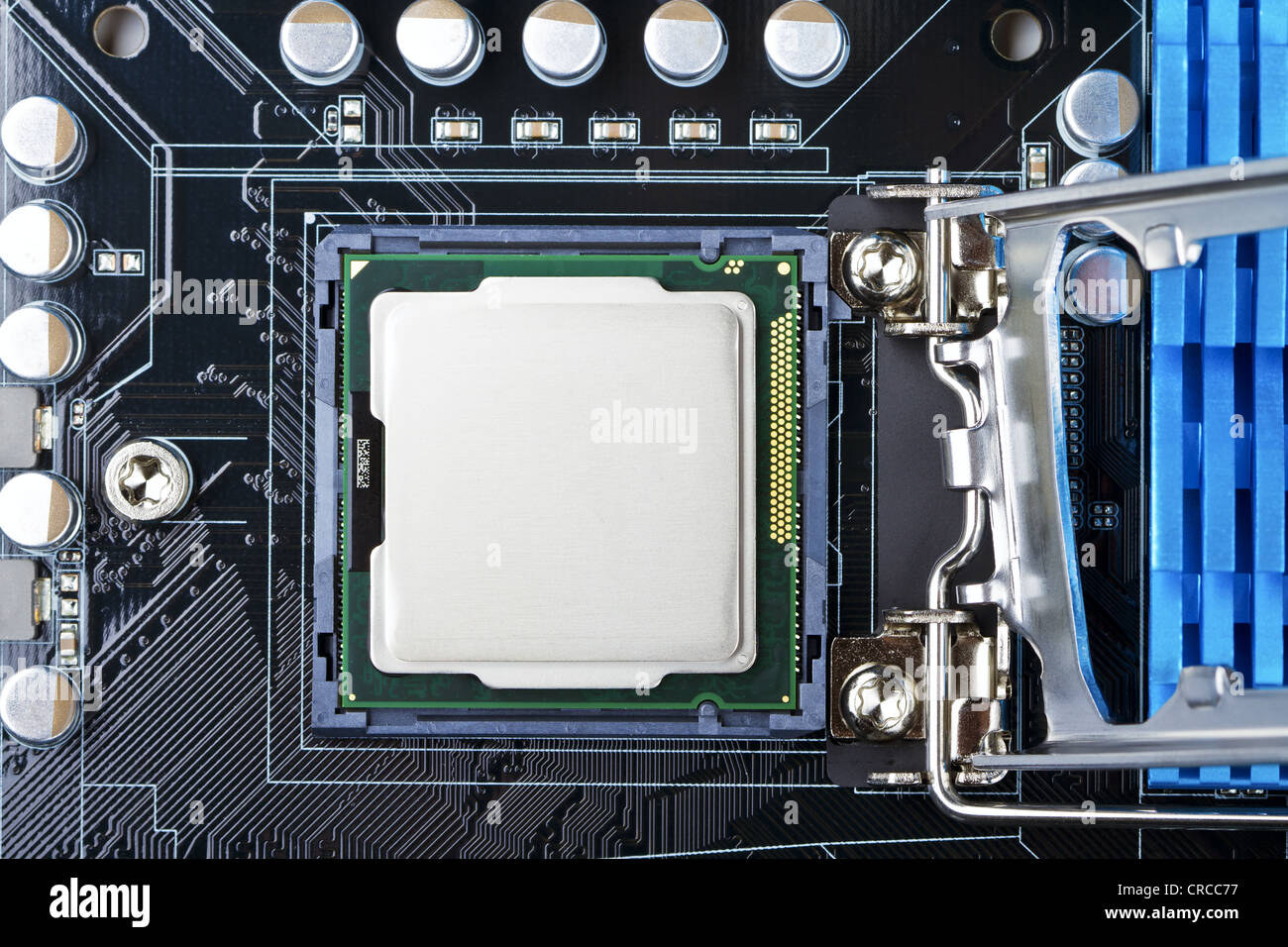 Zoccolo del processore sulla scheda madre del computer Foto Stock