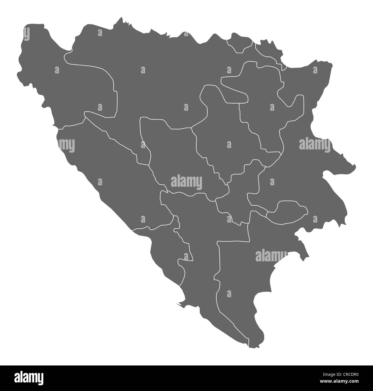 Mappa Politico della Bosnia e Erzegovina con i diversi cantoni Foto