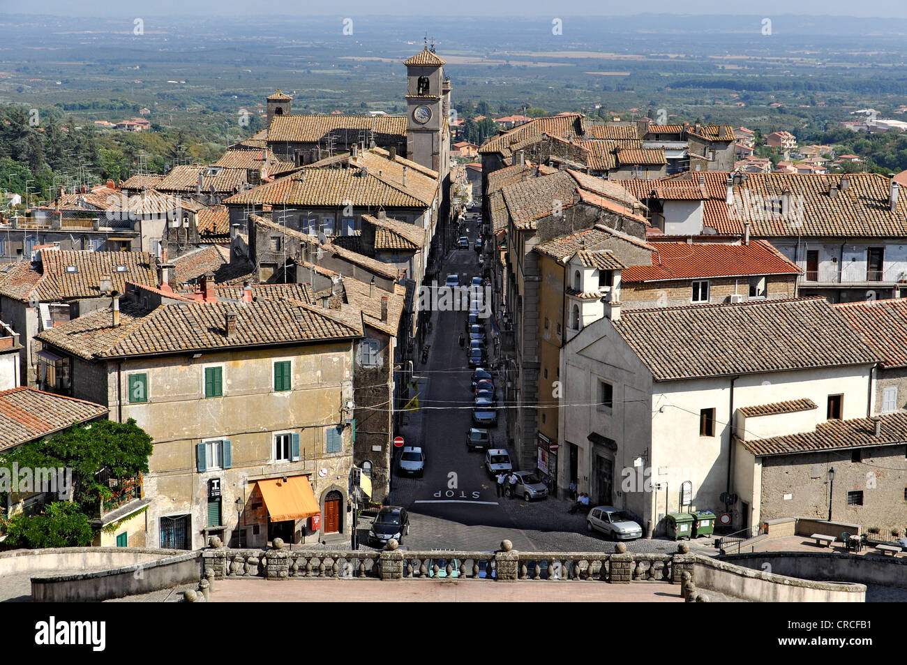 Vista dal palazzo in fortezza, palace, Villa Farnese di Caprarola, Regione Lazio, Italia, Europa Foto Stock