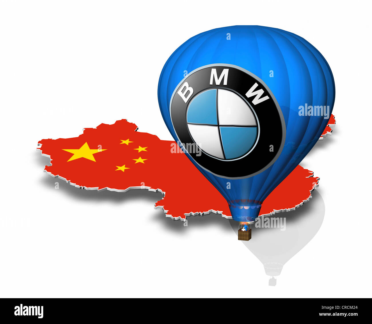 Profilo della Cina, mongolfiera, logo BMW Foto Stock