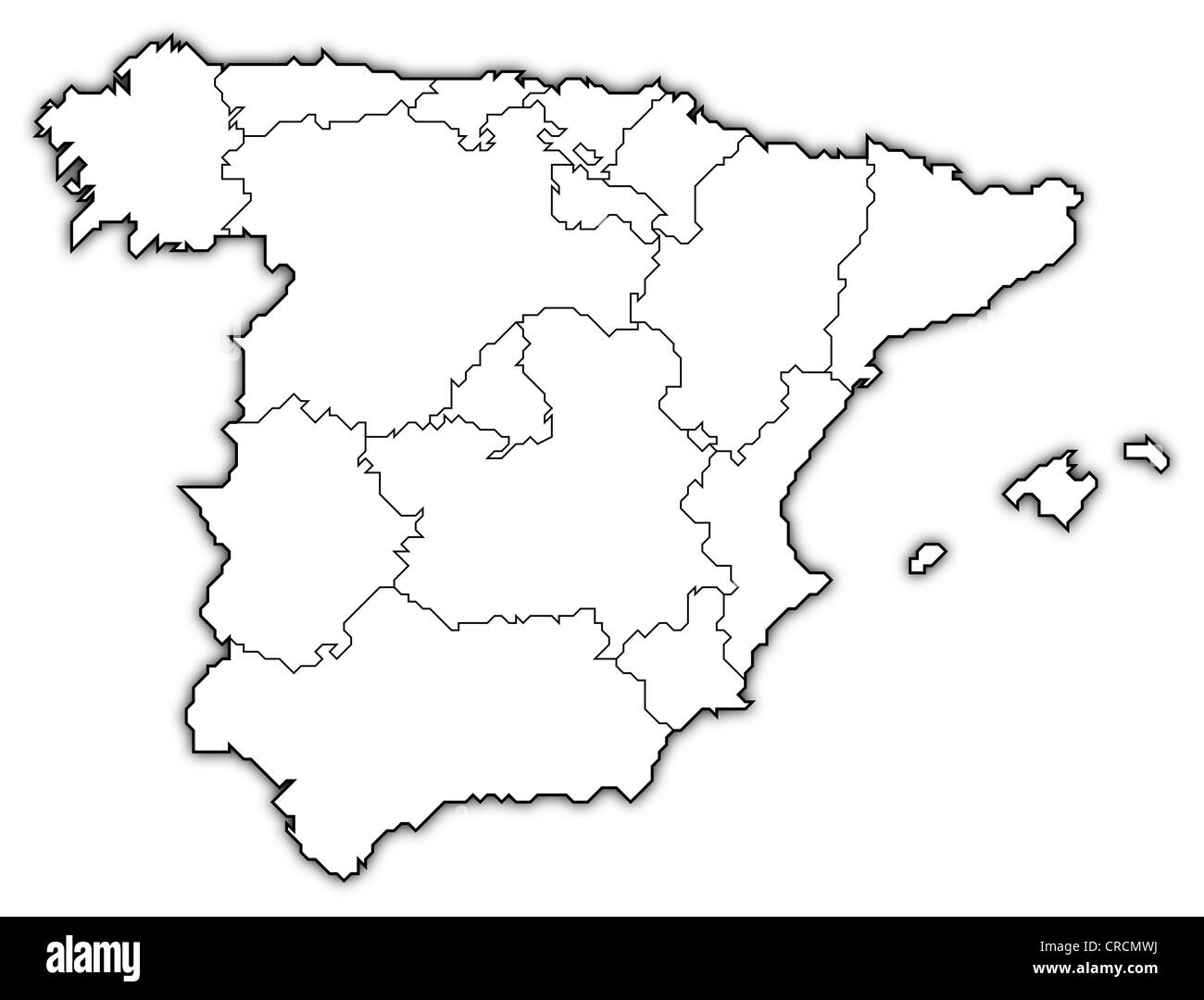 mappa regioni spagna - 6 Mappa politica della Spagna con le diverse regioni dove la comunità Valenciana è evidenziata Foto stock - Alamy