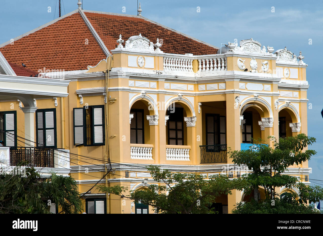Architettura coloniale francese di phnom penh Cambogia Foto Stock