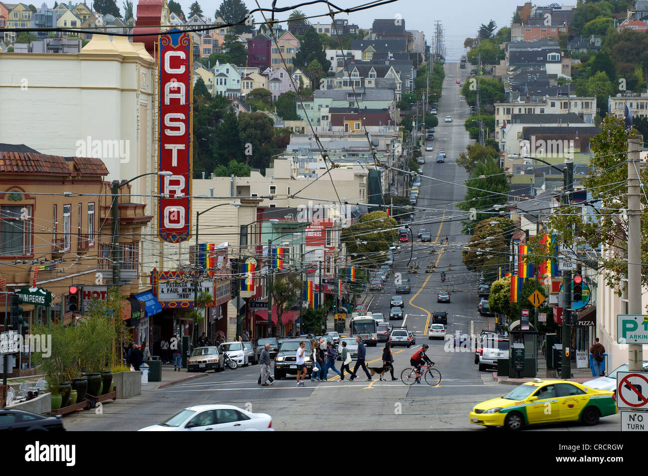 Scena di strada, Castro, San Francisco, California, Stati Uniti d'America Foto Stock