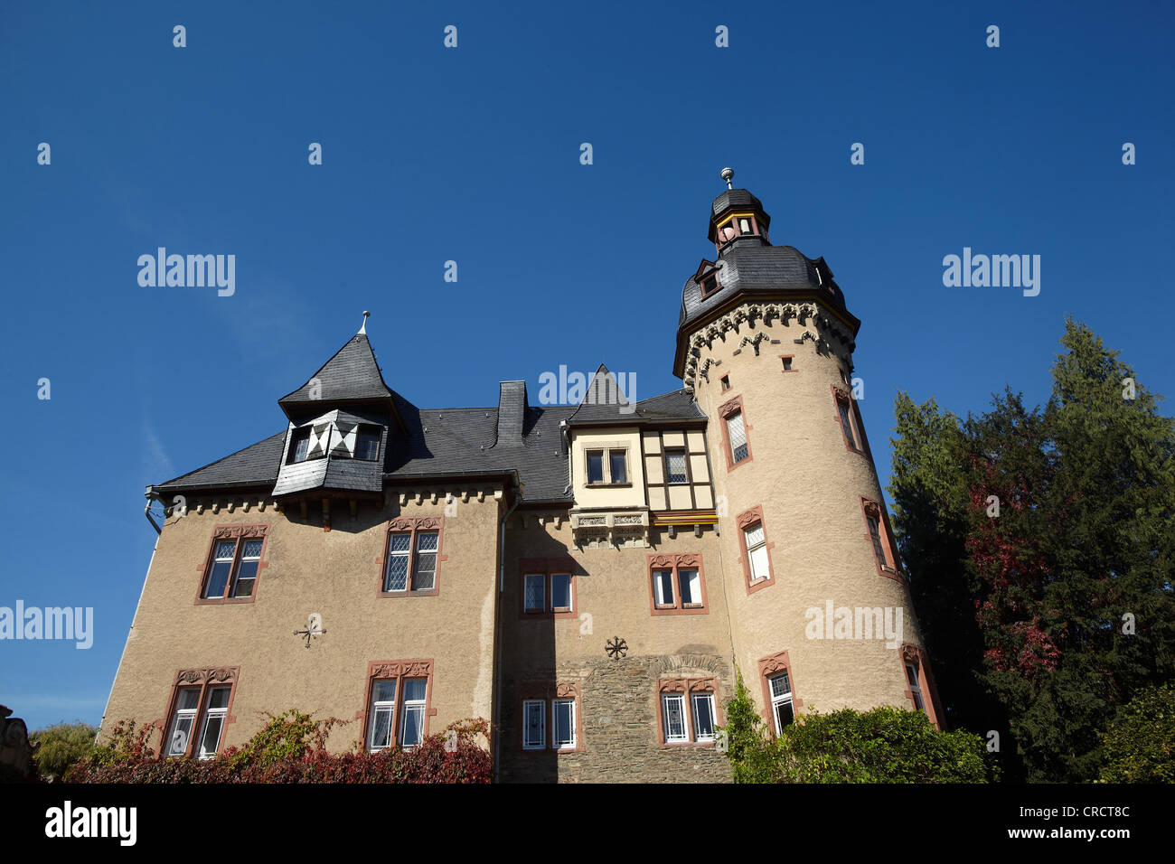 Burg Namedy castello vicino Andernach, Renania-Palatinato, Germania, Europa Foto Stock