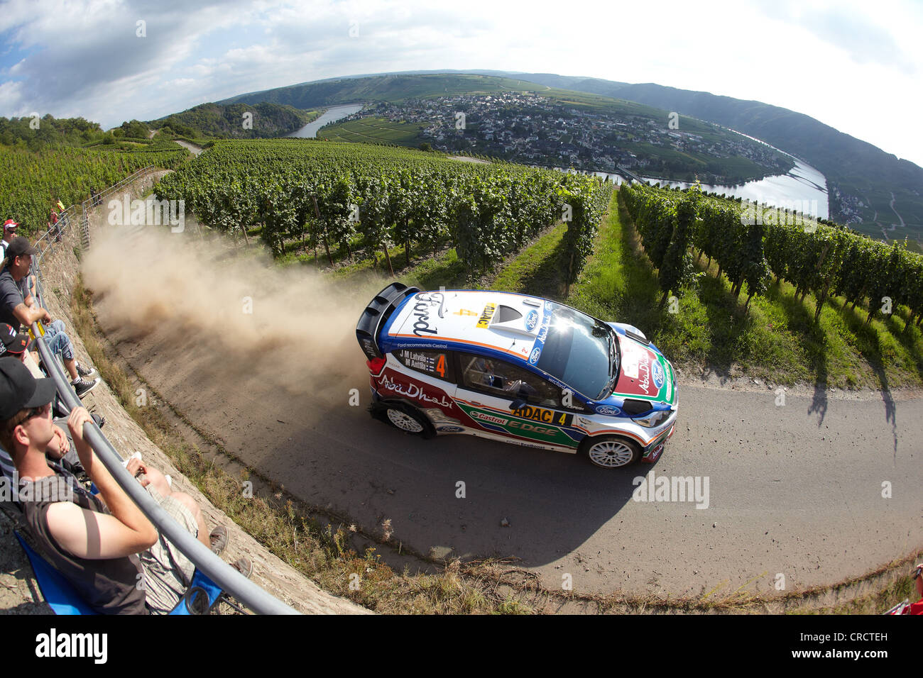 Autista Jari-Matti Latvala e co-driver Mika Anttila dalla Finlandia in competizione nella ADAC-Rallye Deutschland, Germania rally, Foto Stock