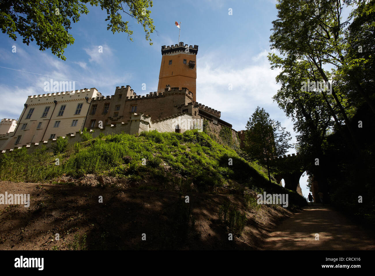 Schloss Stolzenfels castello sul Reno, Coblenza, Sito Patrimonio Mondiale dell'UNESCO, Valle del Reno superiore e centrale, Renania-Palatinato Foto Stock