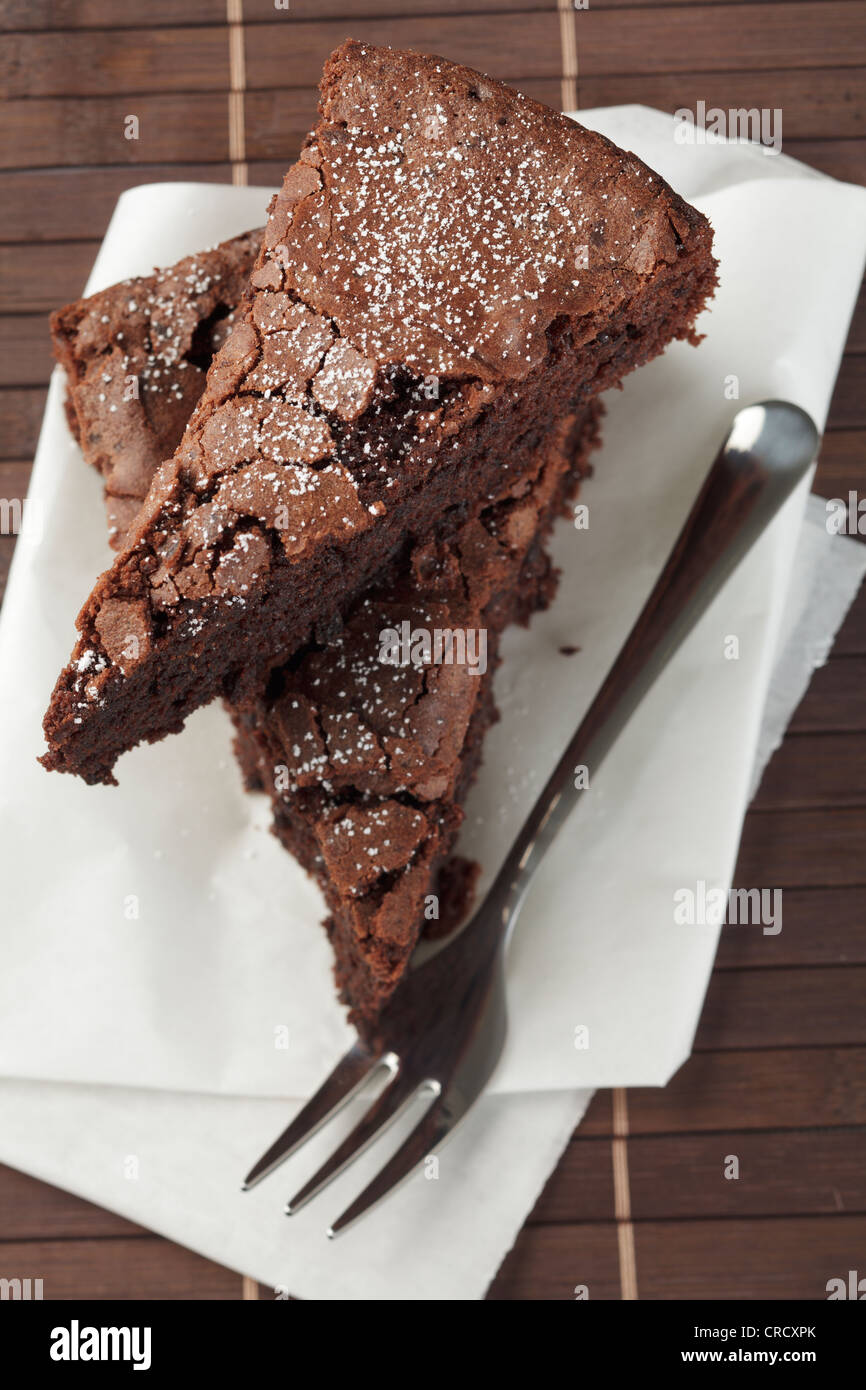 Tarte au chocolat o torta al cioccolato Foto Stock