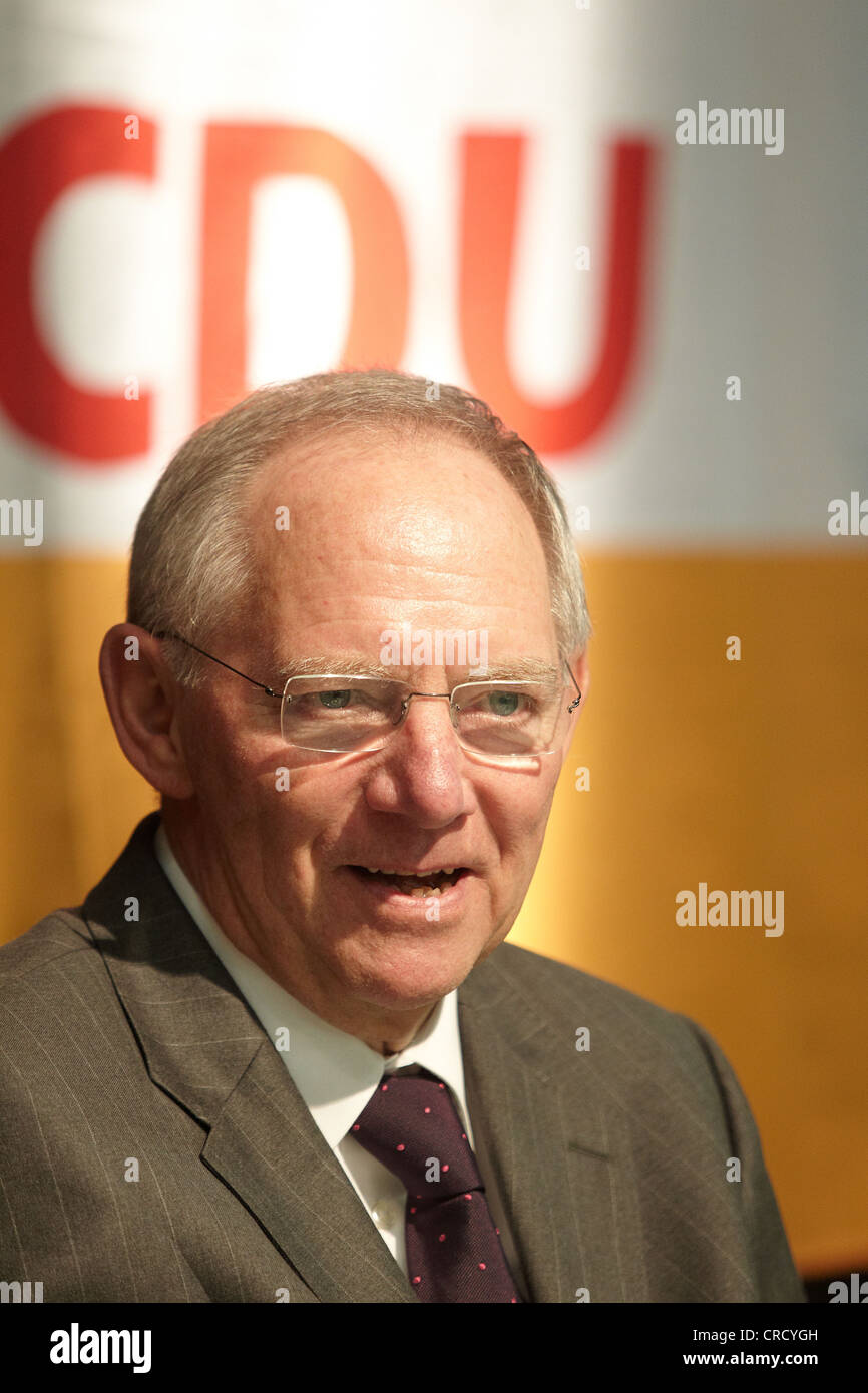 Federale il Ministro delle finanze e Wolfgang Schaeuble, Coblenza, Renania-Palatinato, Germania, Europa Foto Stock