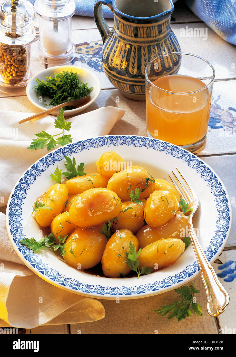 Patate caramellate, Danimarca. Foto Stock