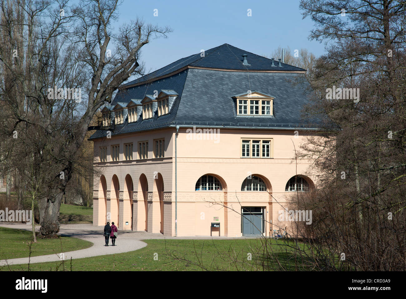 Istituto Goethe a Weimar, ex maneggio della città e il Palazzo Reale, Weimar, Turingia, Germania, Europa PublicGround Foto Stock