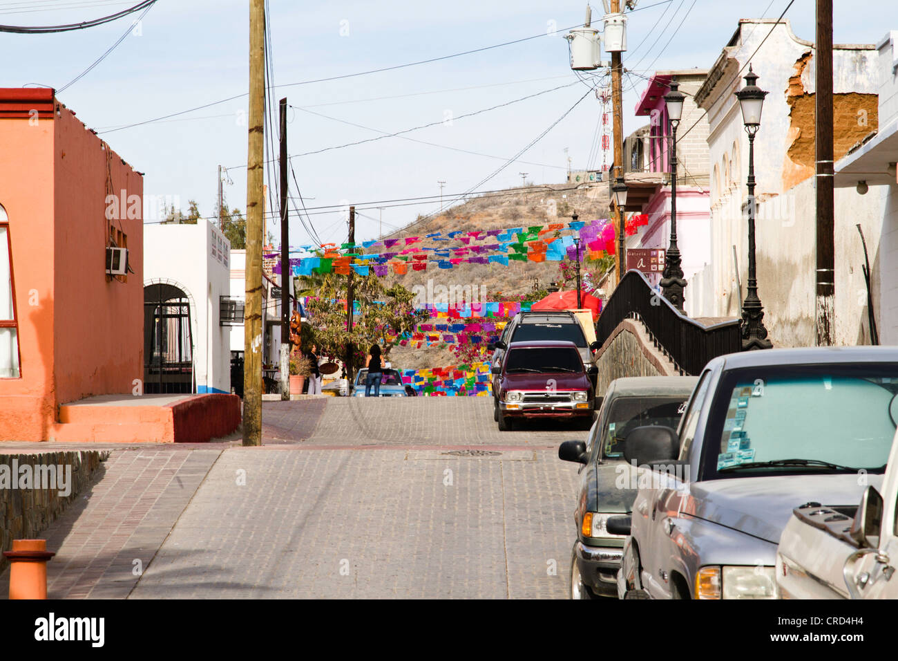 Scena di strada in 'Todos Santos' Baja Messico Foto Stock