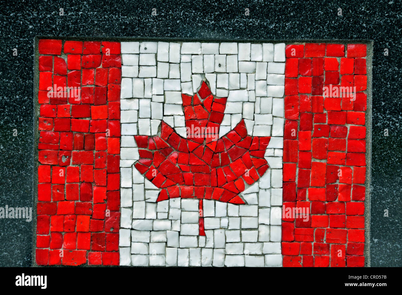 Flagg del Canada come un mosaico nel quartiere finanziario - Monumento del soldato universale, USA, New York City, Manhattan Foto Stock