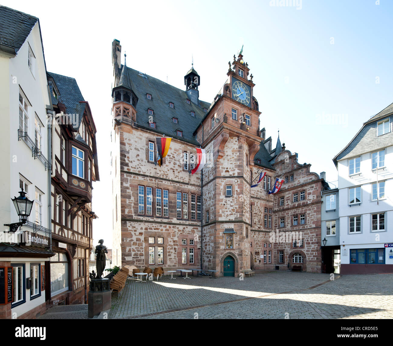 Municipio, Marburg, Hesse, Germania, Europa PublicGround Foto Stock