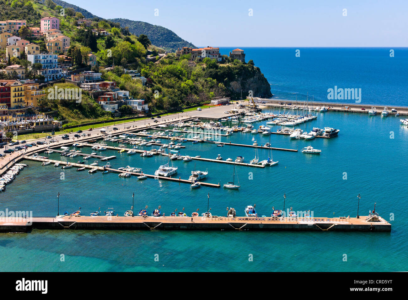 Europa Italia,Campania Cilento, Agropoli, vista sul porto Foto Stock