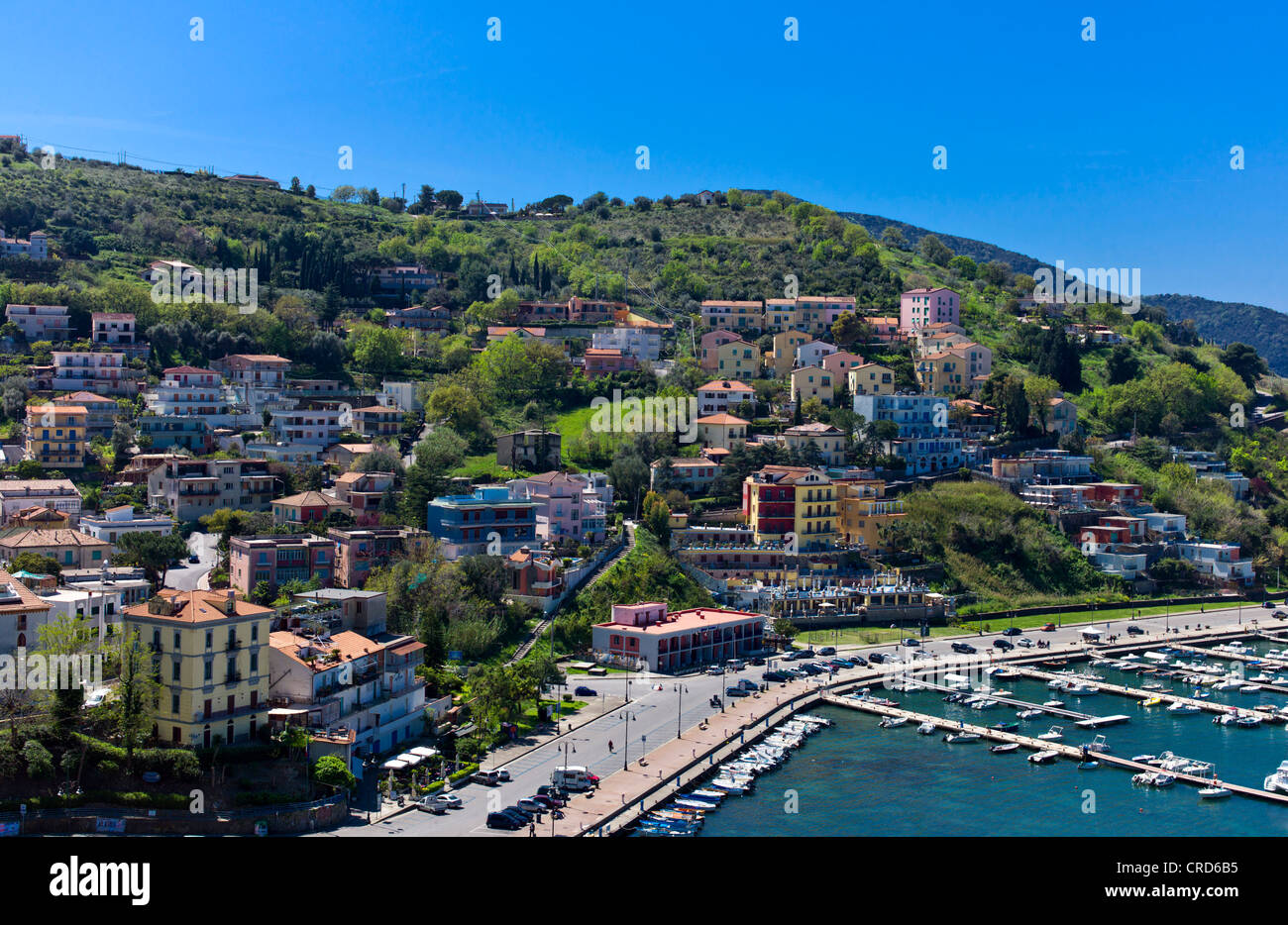 Europa Italia,Campania Cilento, Agropoli, vista sul porto Foto Stock