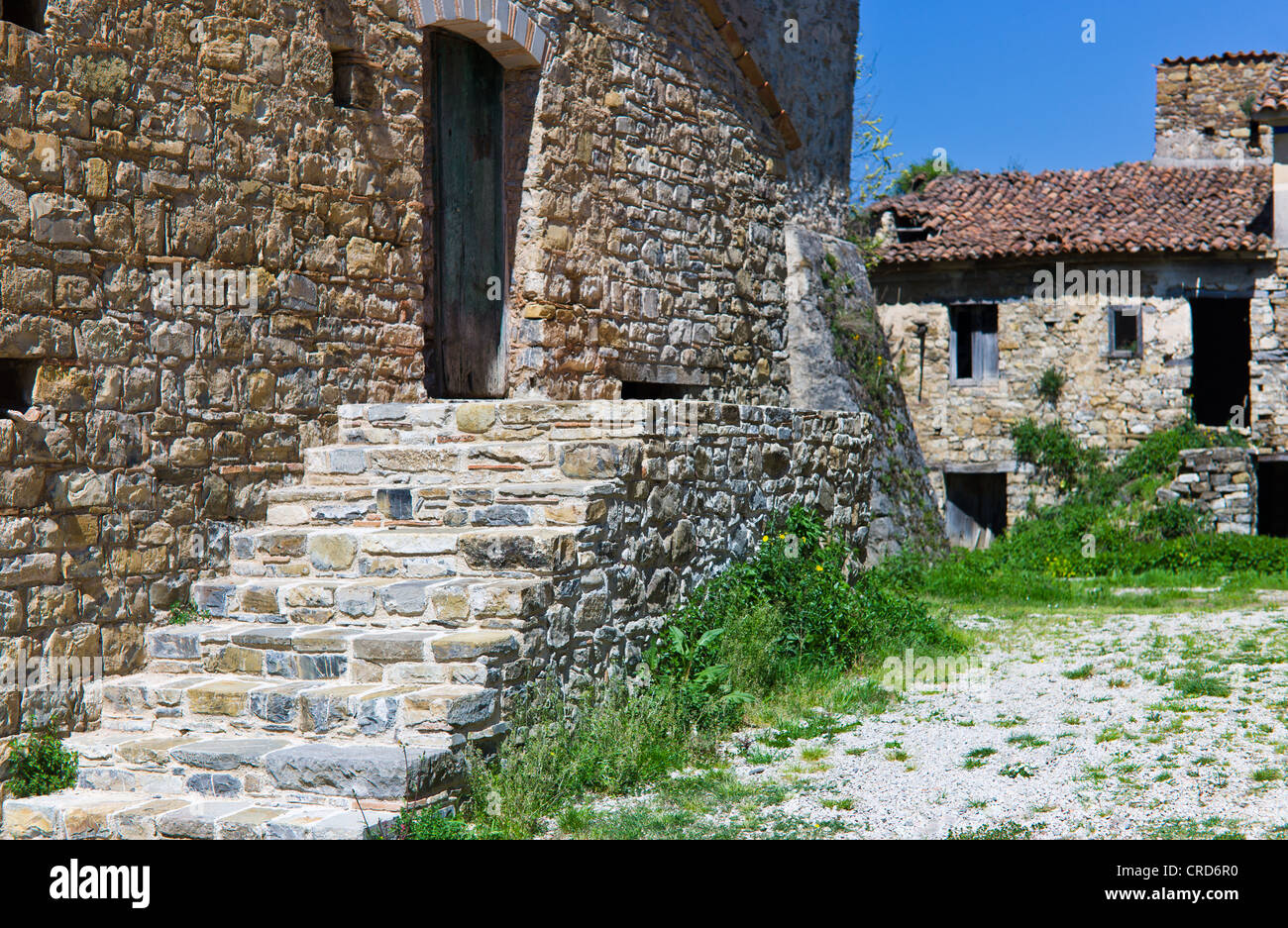Europa Italia,Campania Cilento, abbandonato il vecchio quartiere di Roscigno Vecchia, dettaglio Foto Stock