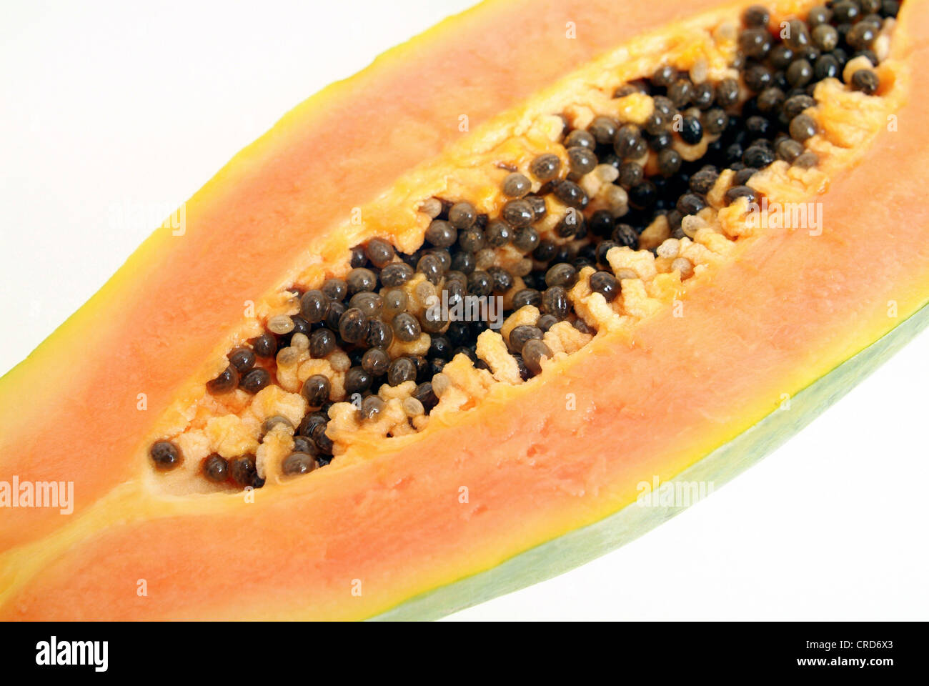 Papaia, papaw, paw paw, mamao, albero melone (Carica papaya), tagliato a fette di papaya Foto Stock
