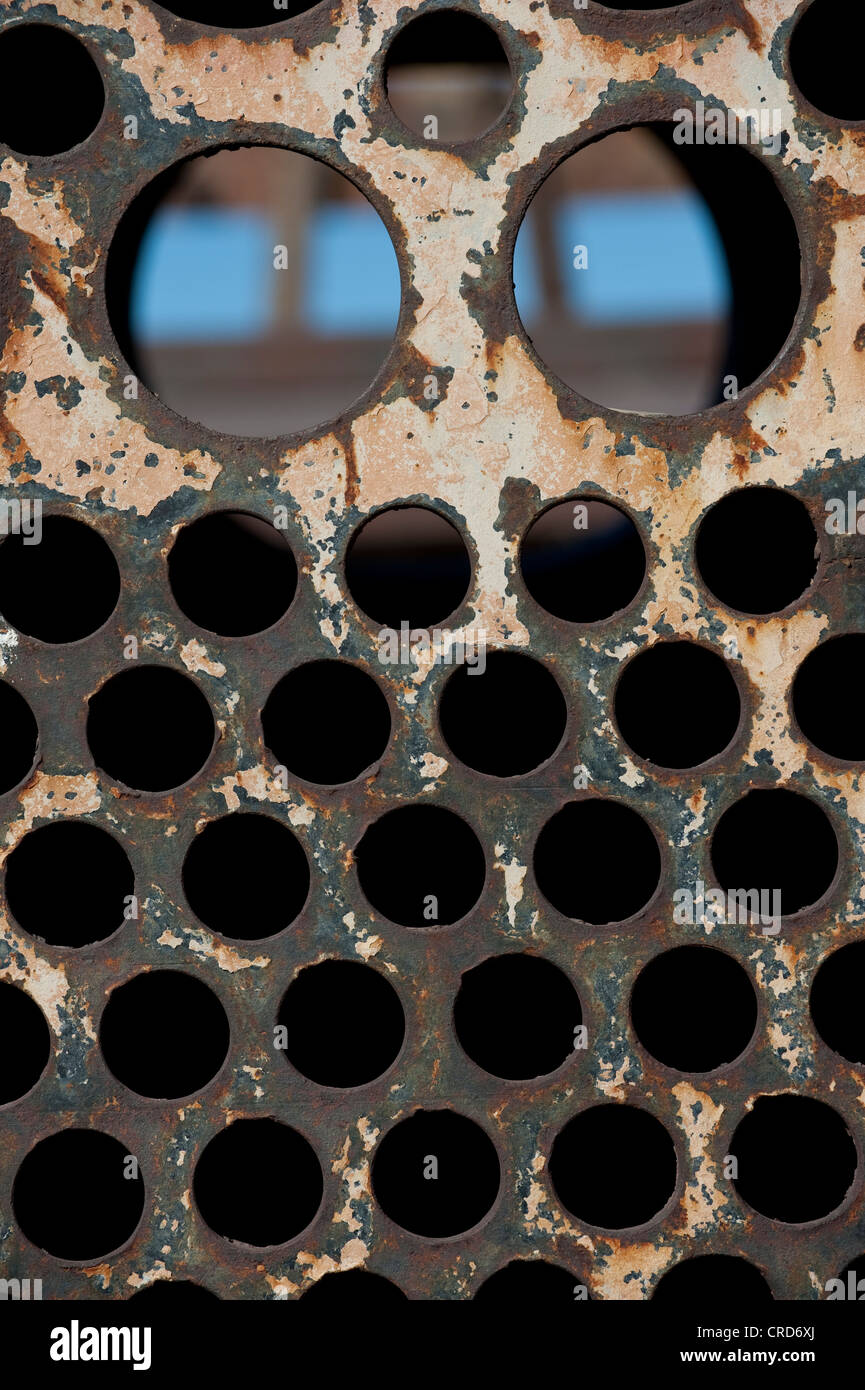 Dettaglio del treno, cimitero al di fuori del villaggio di Uyuni Foto Stock